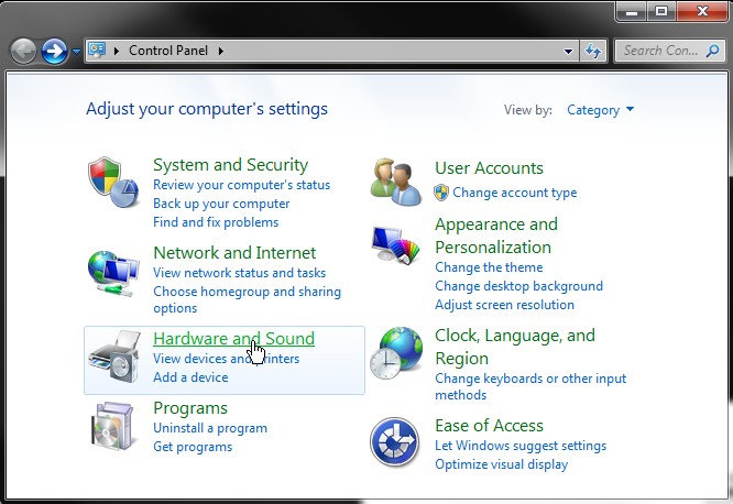 Install Playback Device Windows Vista