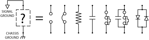 Some passive schemes for connecting signal ground to chassis.